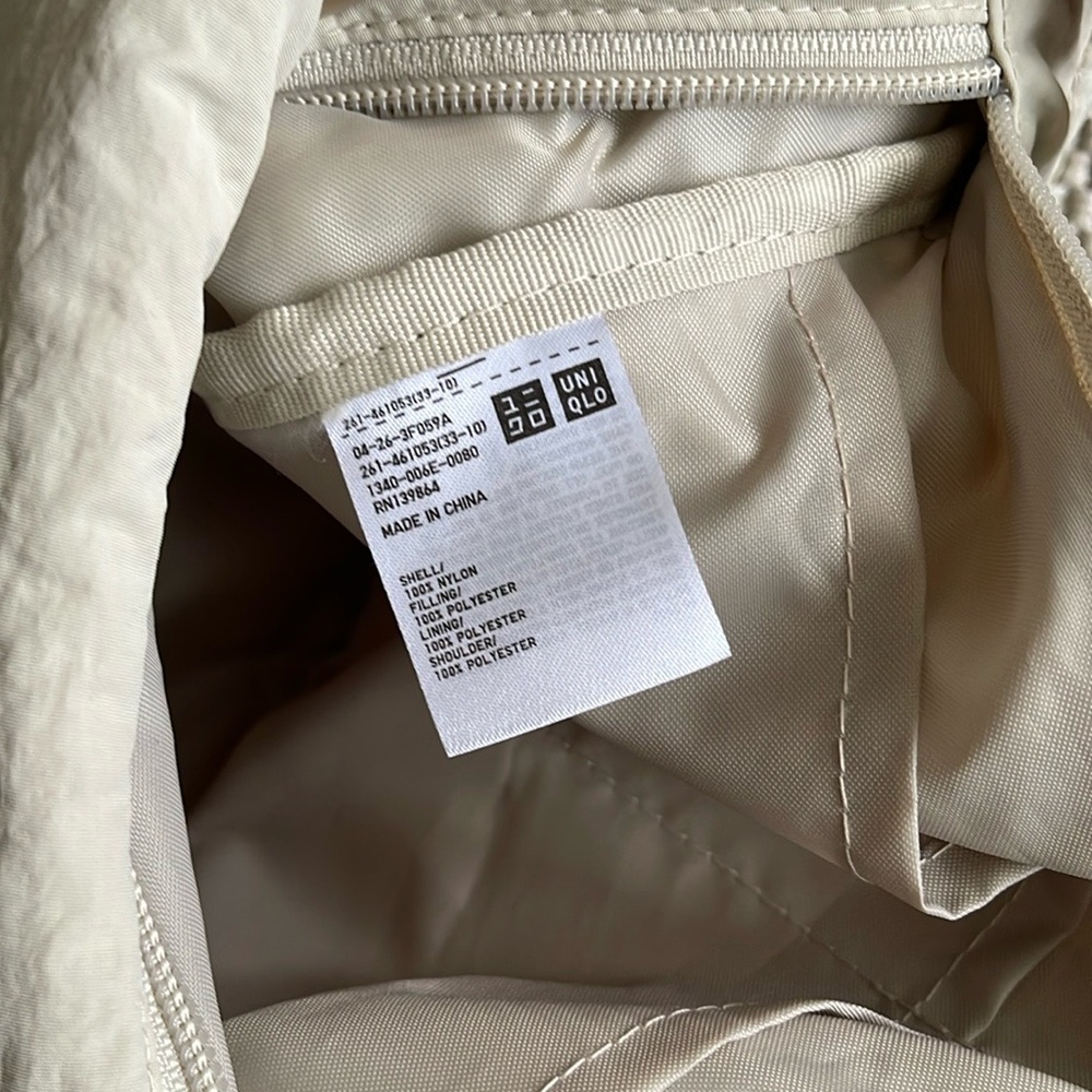 Uniqlo Beige Crescent Nylon Round Bag🥠 - Picture 7 of 15